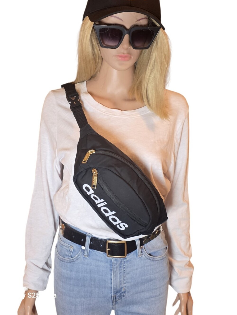 Adidas Core Waist Pack Fanny Bag Black GOLD Hardware